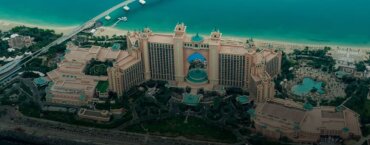An aerial view of Atlantis, The Palm hotel in Dubai.